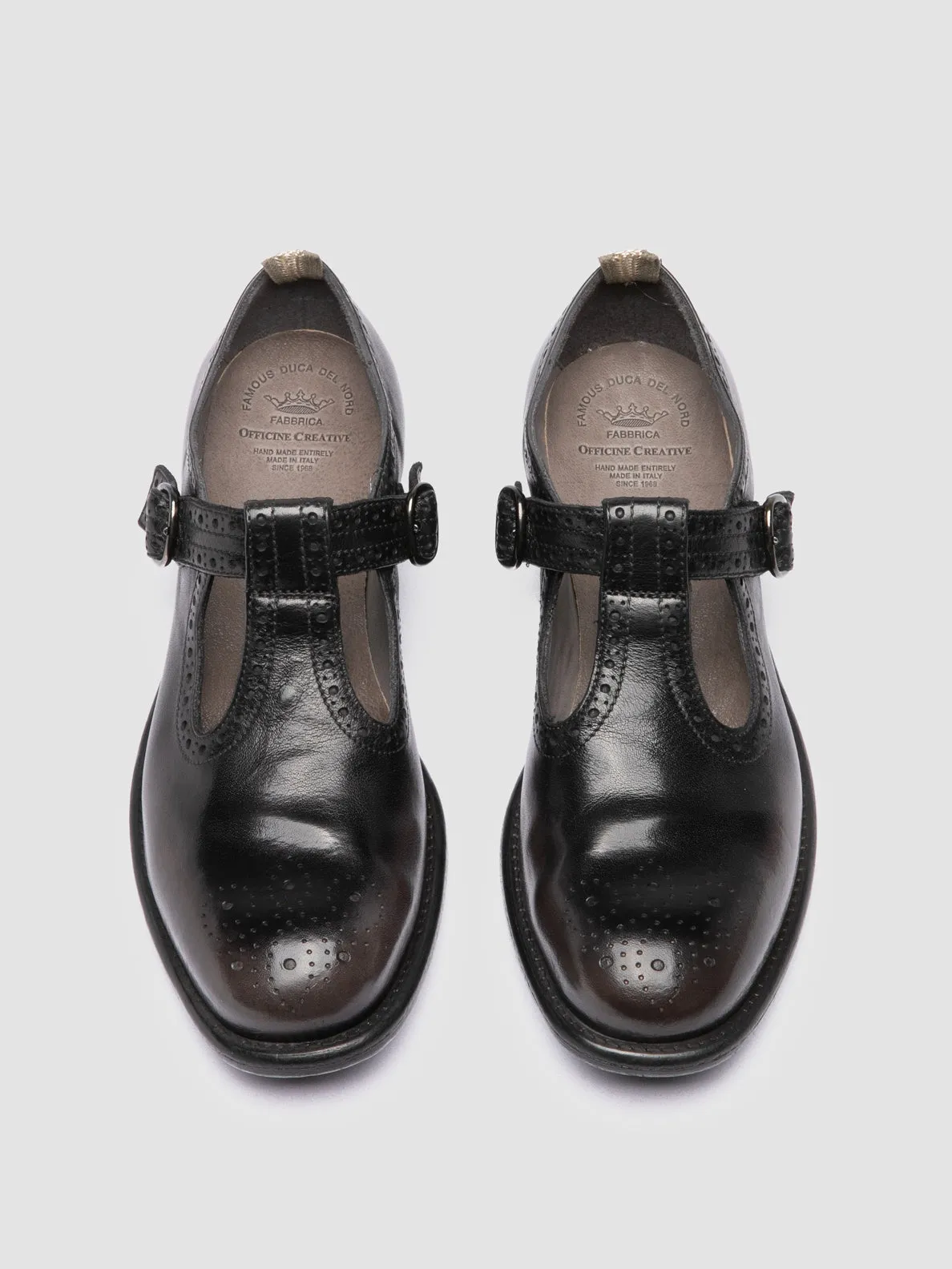 CALIXTE 071 - Dark Grey Leather T-Bar Shoes sold by Officine Creative product image thumbnail 2