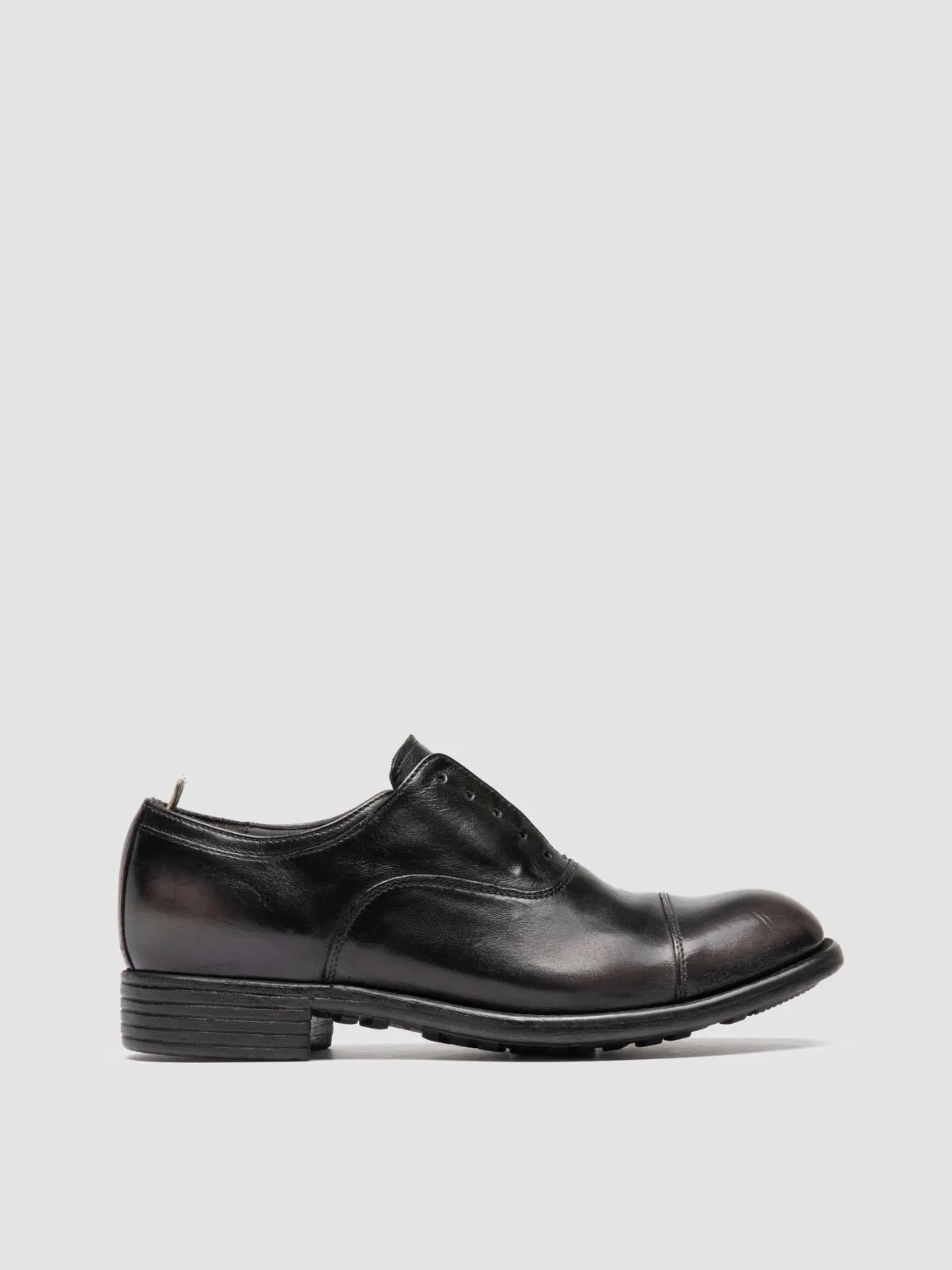 CALIXTE 003 - Dark Grey Leather Oxford Shoes sold by Officine Creative