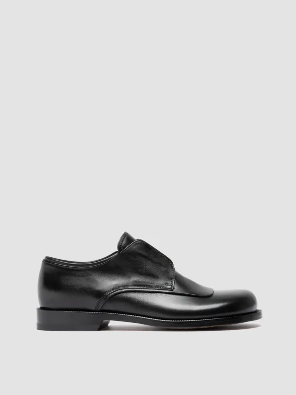EMERALD 003 - Black Leather Derby Shoes made by Officine Creative