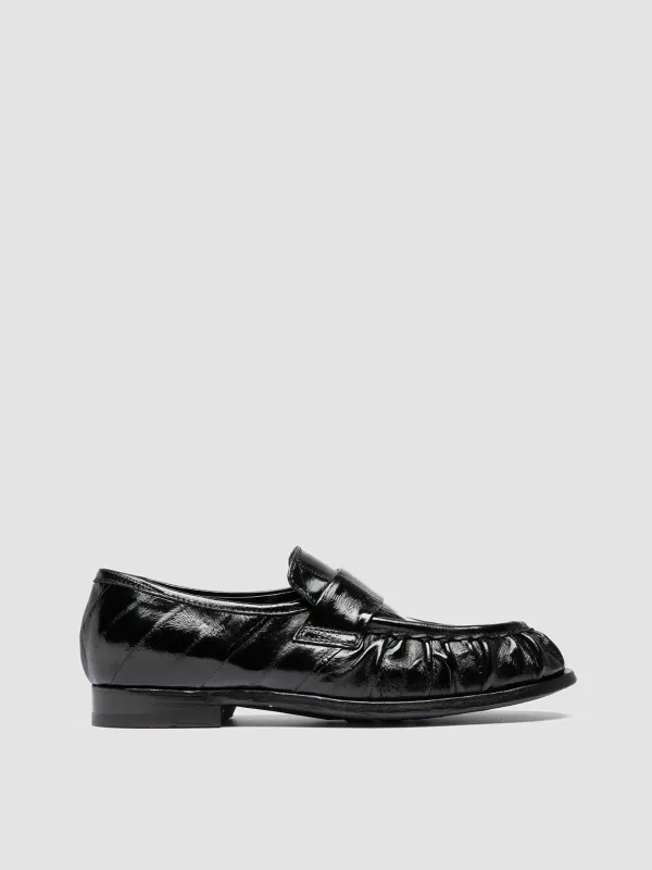 SOLITUDE 107 - Black Leather Penny Loafers sold by Officine Creative