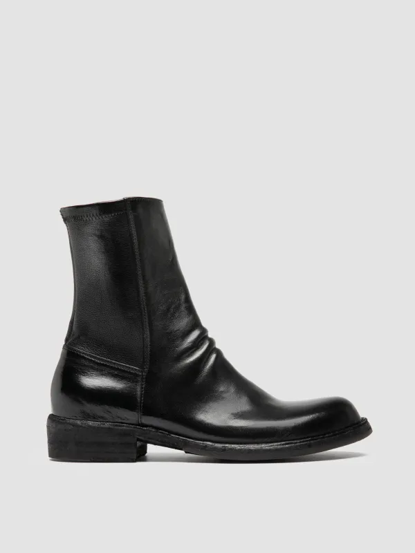LEGRAND 171 - Black Leather Zipped Boots made by Officine Creative