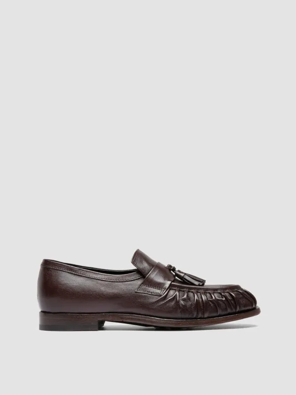 SOLITUDE 108 - Dark Brown Leather Tassel Loafers sold by Officine Creative