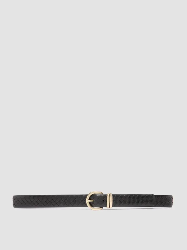 OC STRIP 46 - Black Leather Belt made by Officine Creative