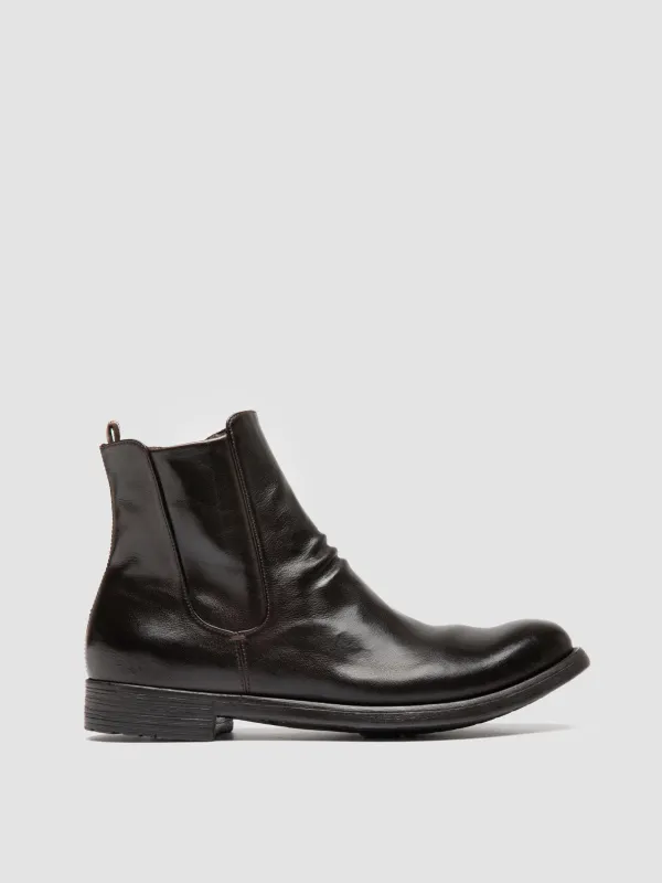 HIVE 036 - Dark Brown Leather Ankle Boots made by Officine Creative