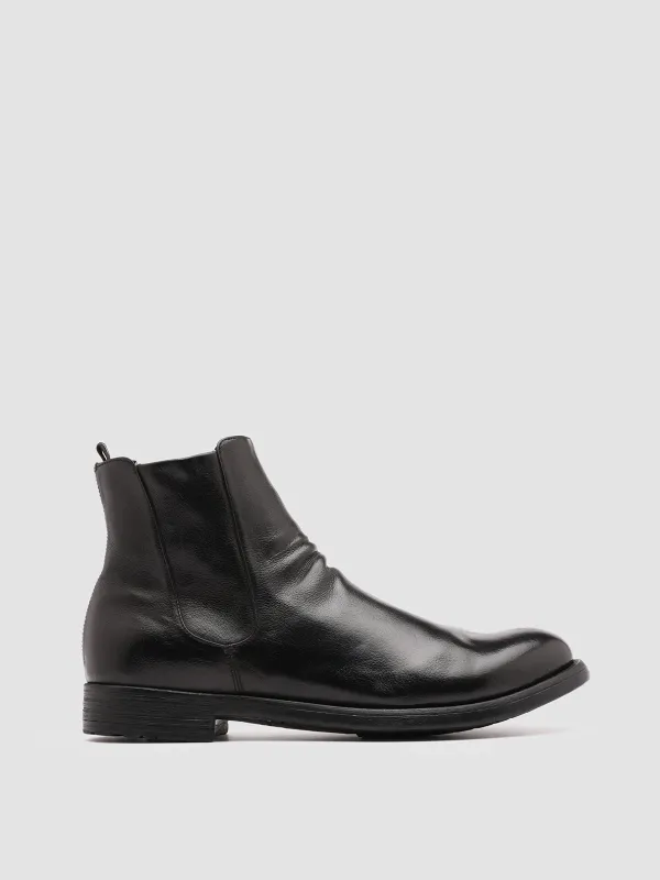 HIVE 036 - Black Leather Ankle Boots made by Officine Creative
