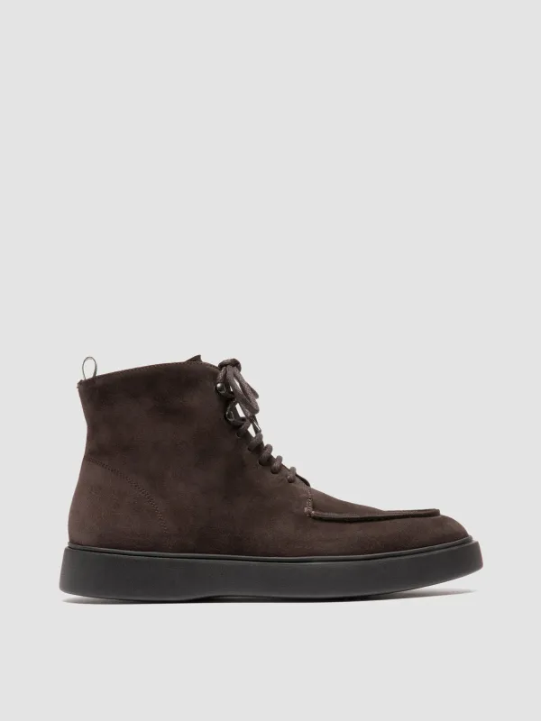 FRAME 004 - Dark Brown Suede Lace-up Boots sold by Officine Creative