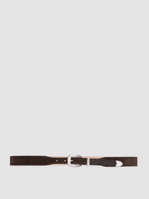 OC STRIP 092 - Dark Brown Suede Belt sold by Officine Creative
