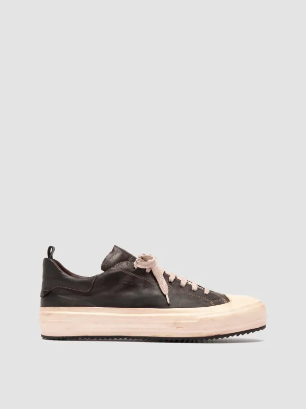 MES DD 001 - Dark Brown Leather Sneakers sold by Officine Creative
