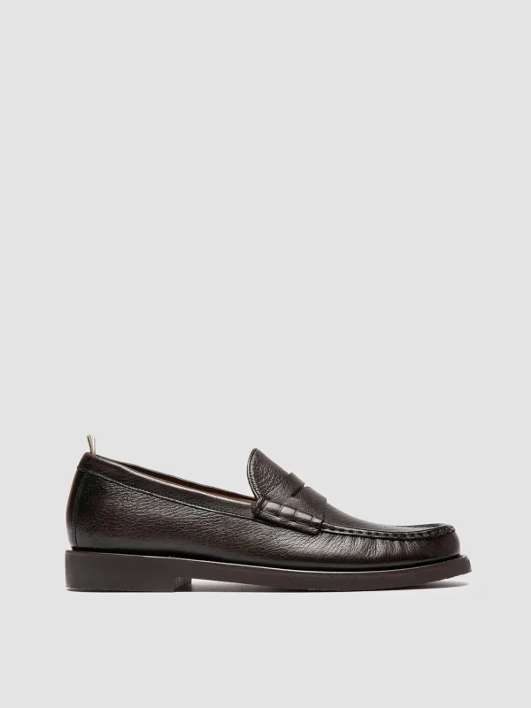 BALFRON FLEXI 001 - Dark Brown Leather Penny Loafers sold by Officine Creative