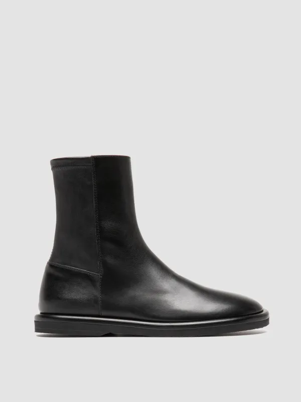 MARJORY 106 - Black Leather Zipped Boots sold by Officine Creative