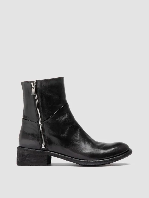 LISON 066 - Dark Grey Leather Zipped Boots sold by Officine Creative