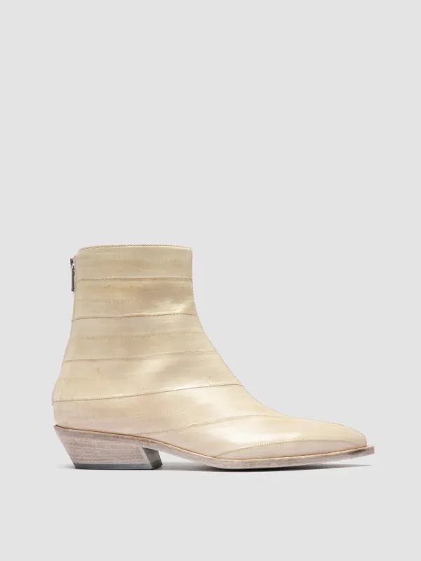 NOELIE DD 109 - White Leather Zipped Boots sold by Officine Creative