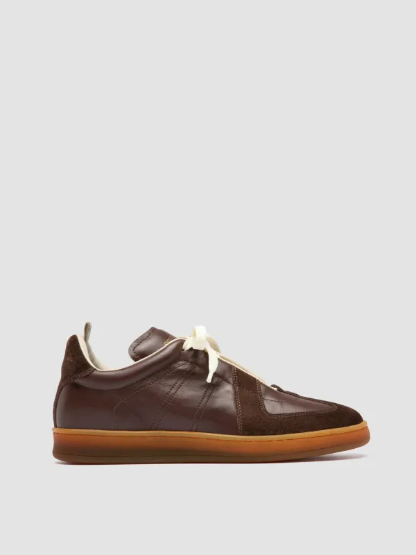 MILITIA 102 - Dark Brown Leather and Suede Sneakers sold by Officine Creative