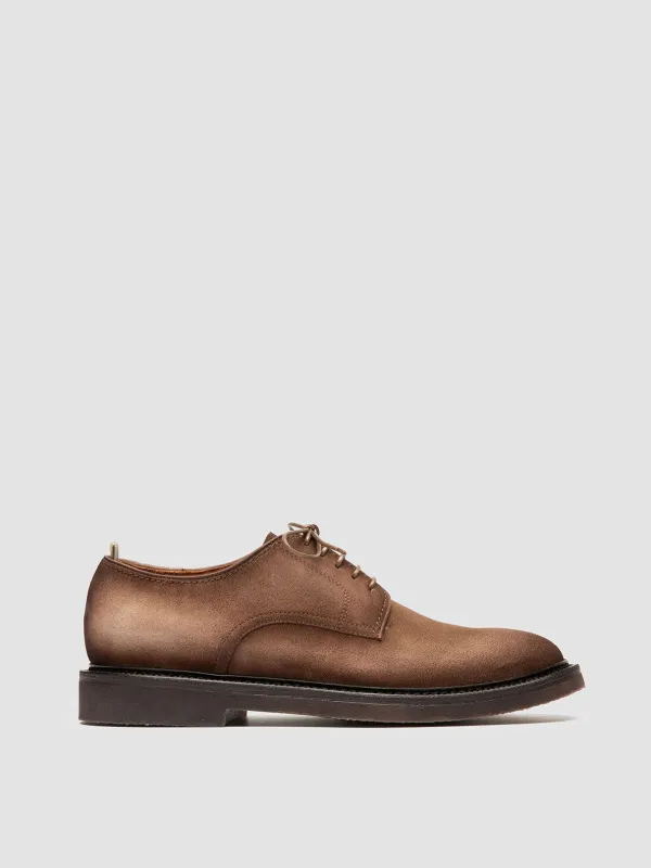 HOPKINS FLEXI 208 - Brown Suede Oxford Shoes made by Officine Creative