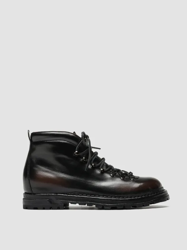 ARTIK 001 - Dark Brown Leather Lace Up Boots sold by Officine Creative