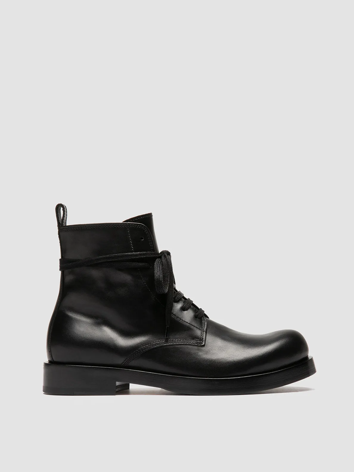 BULLA 002 - Black Leather Lace-up Boots sold by Officine Creative