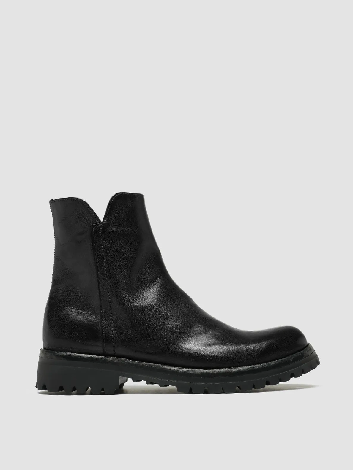 LORAINE 017 - BlackLeather Zip Boots sold by Officine Creative