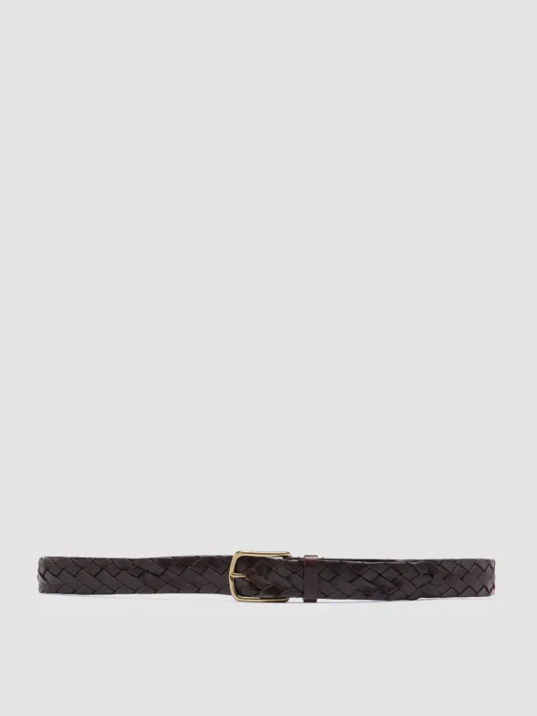 OC STRIP 21 - Brown Woven Leather Belt sold by Officine Creative