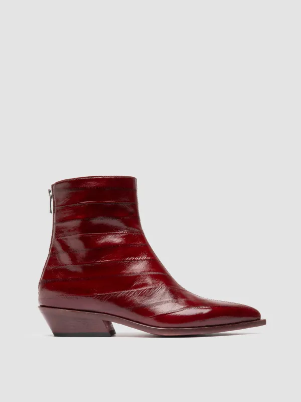 NOELIE DD 109 - Burgundy Leather Zipped Boots sold by Officine Creative