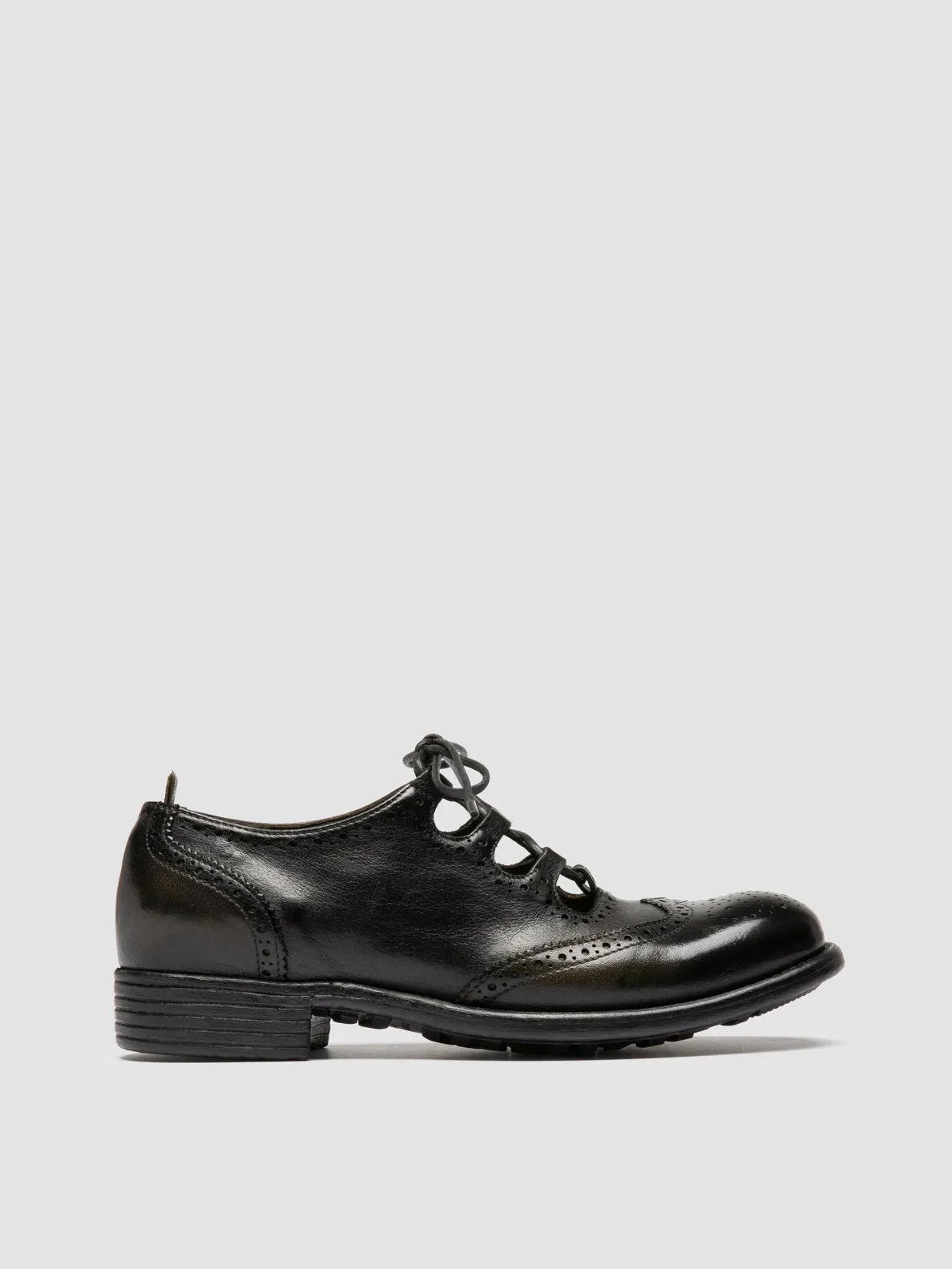 CALIXTE 084 - Dark Green Leather Oxford Shoes sold by Officine Creative