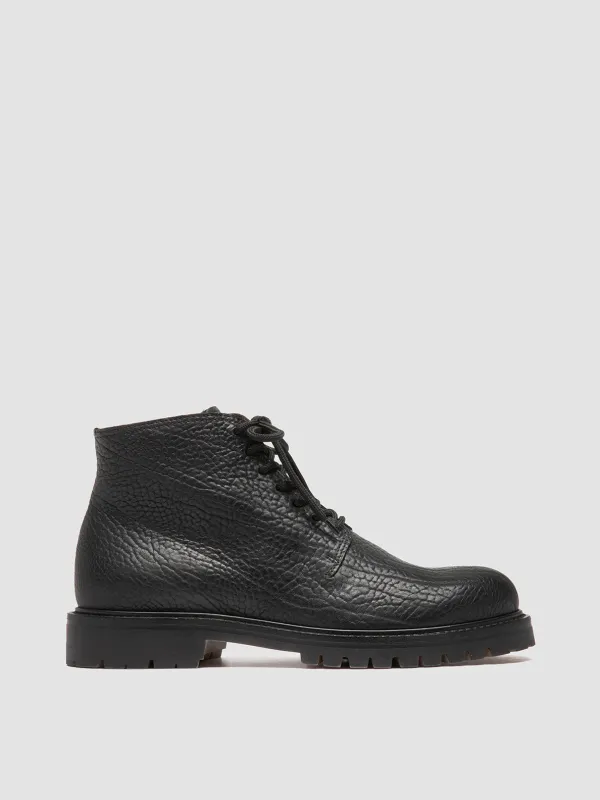 BOSS 011 - Black Leather Lace-up Boots sold by Officine Creative