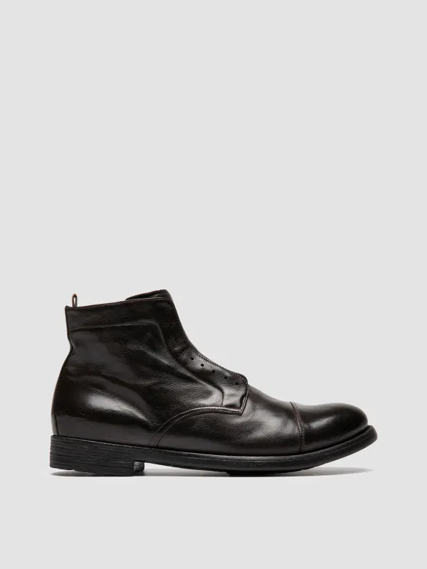 HIVE 005 - Dark Brown Leather Zipped Boots sold by Officine Creative