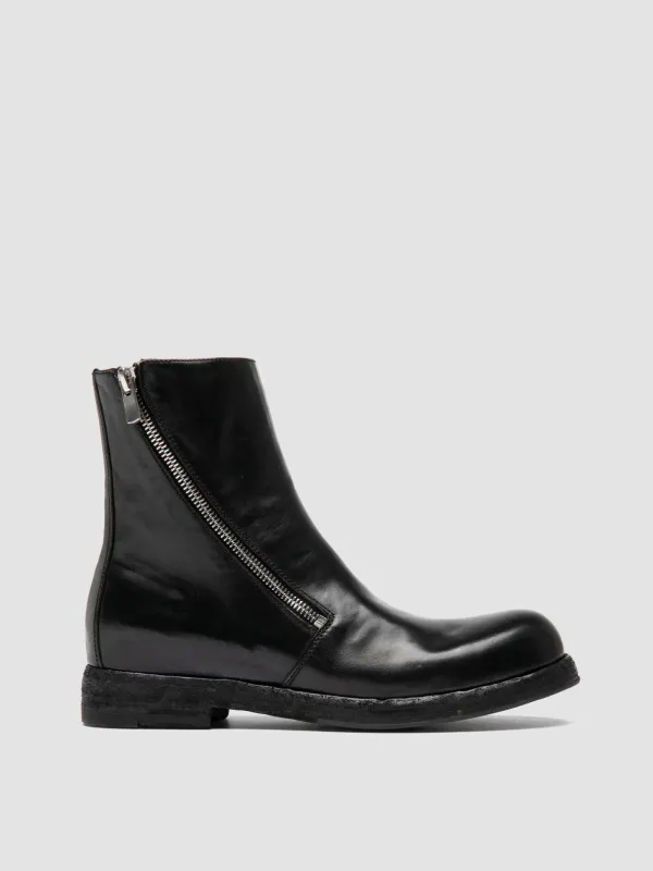 BULLA DD 312 - Black Leather Zipped Boots sold by Officine Creative