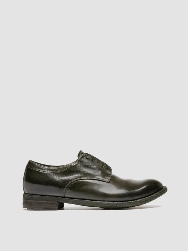LEXIKON 012 - Dark Green Leather Derby Shoes sold by Officine Creative