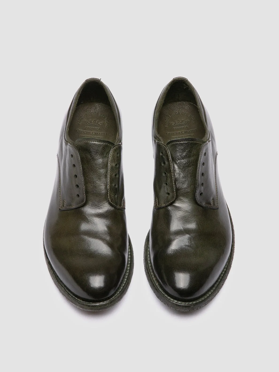 LEXIKON 012 - Dark Green Leather Derby Shoes sold by Officine Creative product image thumbnail 2