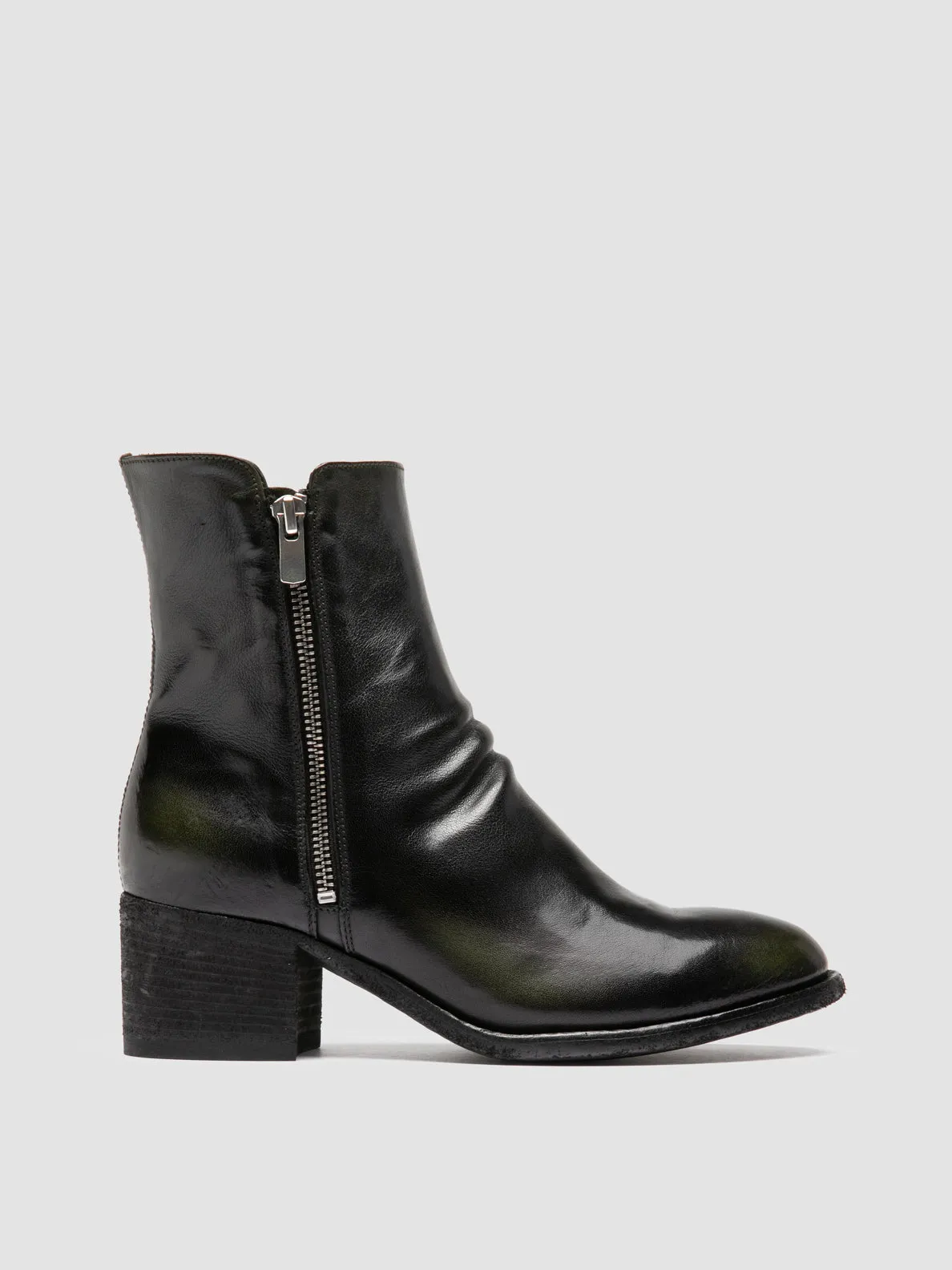 DENNER 103 - Green Leather Booties sold by Officine Creative
