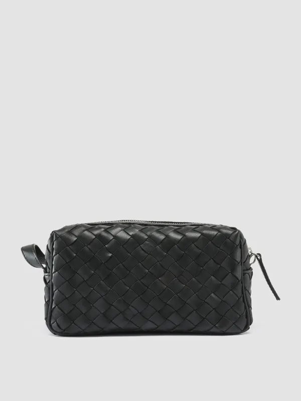 ARMOR 014 - Black Woven Leather Pouch sold by Officine Creative