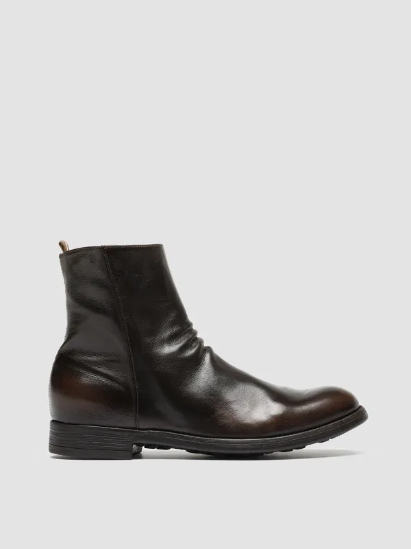 CHRONICLE 058 - Brown Leather Zip Boots sold by Officine Creative