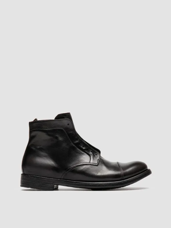 HIVE 005 - Dark Grey Leather Zipped Boots made by Officine Creative
