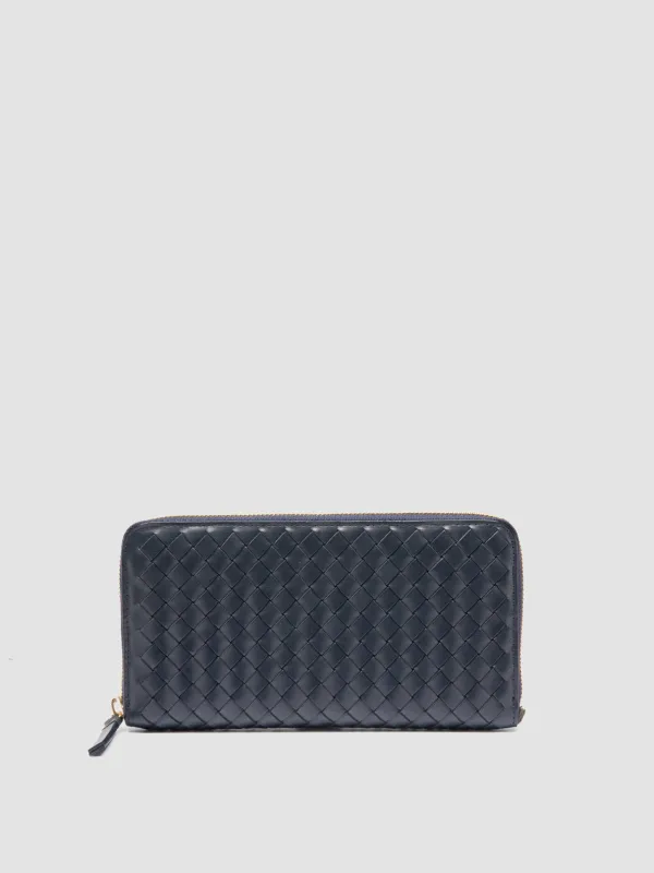 JULIET 201 - Blue Leather Wallet made by Officine Creative