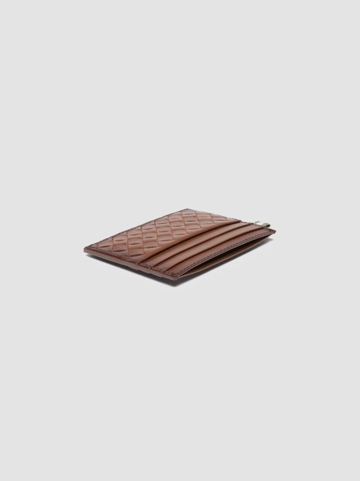 BOUDIN 122 - Light Brown Woven Leather Card Holder sold by Officine Creative product image thumbnail 3