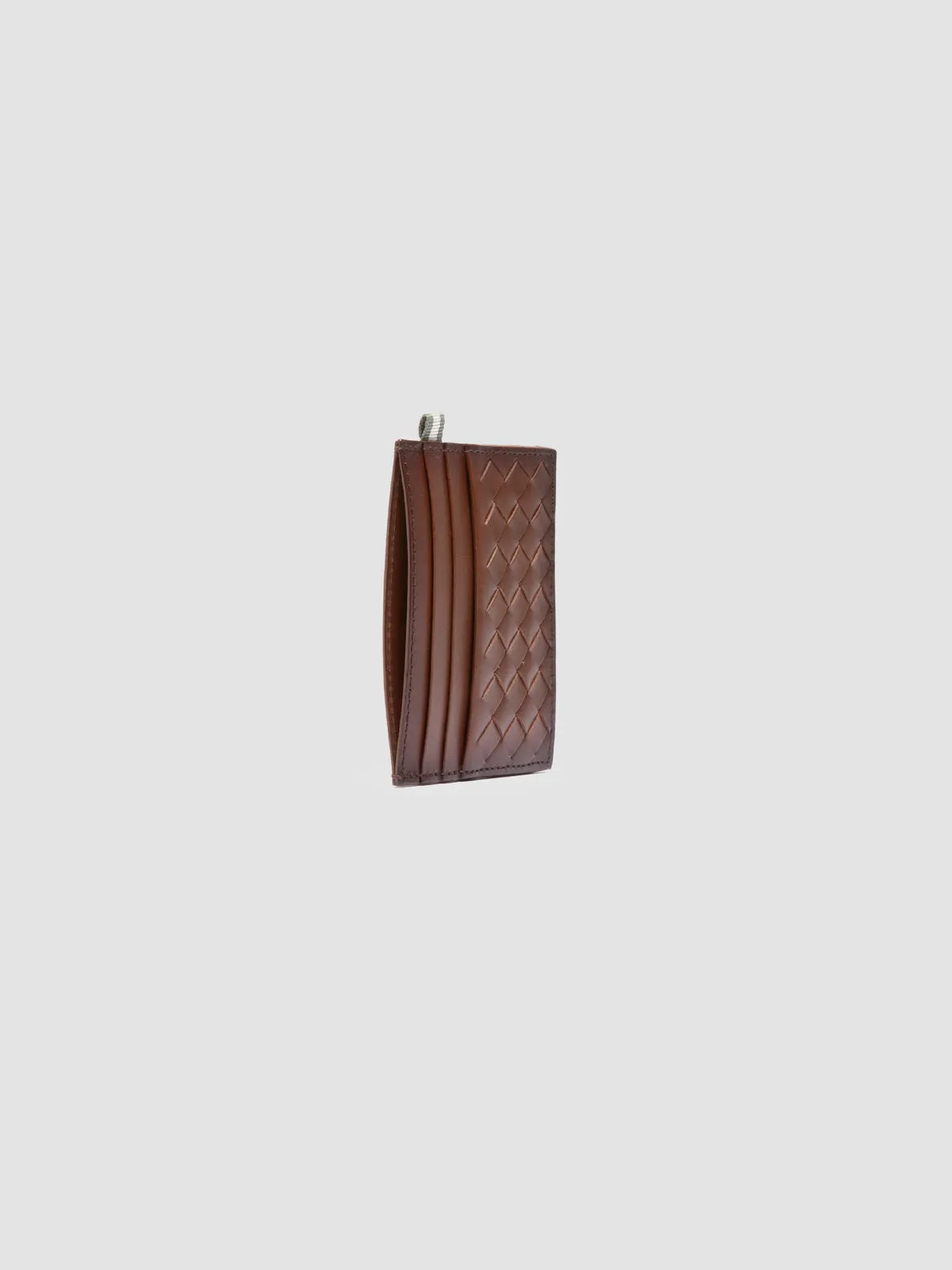 BOUDIN 122 - Light Brown Woven Leather Card Holder sold by Officine Creative product image thumbnail 4
