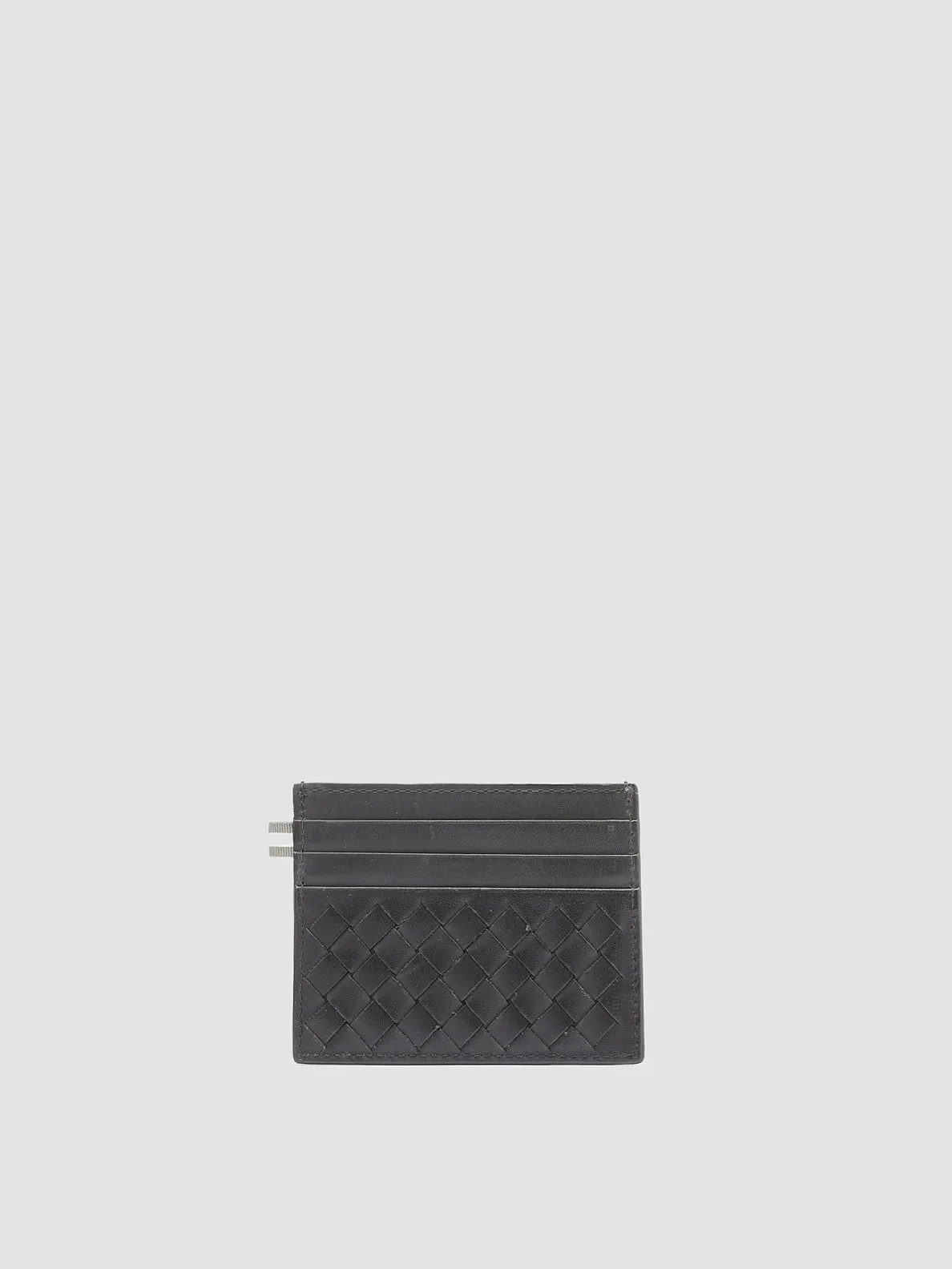 BOUDIN 122 - Black Woven Leather Card Holder sold by Officine Creative