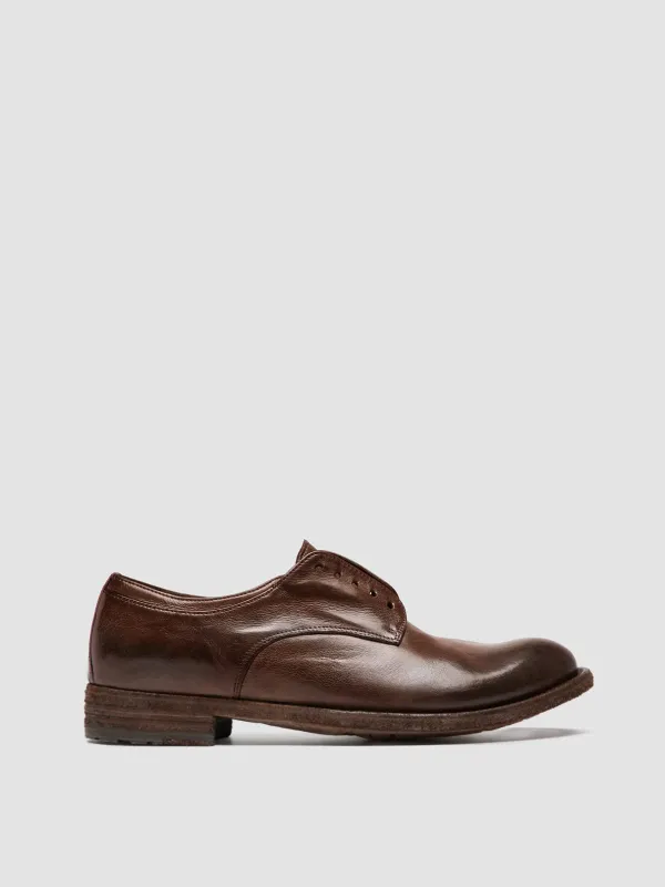 LEXIKON 012 - Brown Leather Derby Shoes sold by Officine Creative