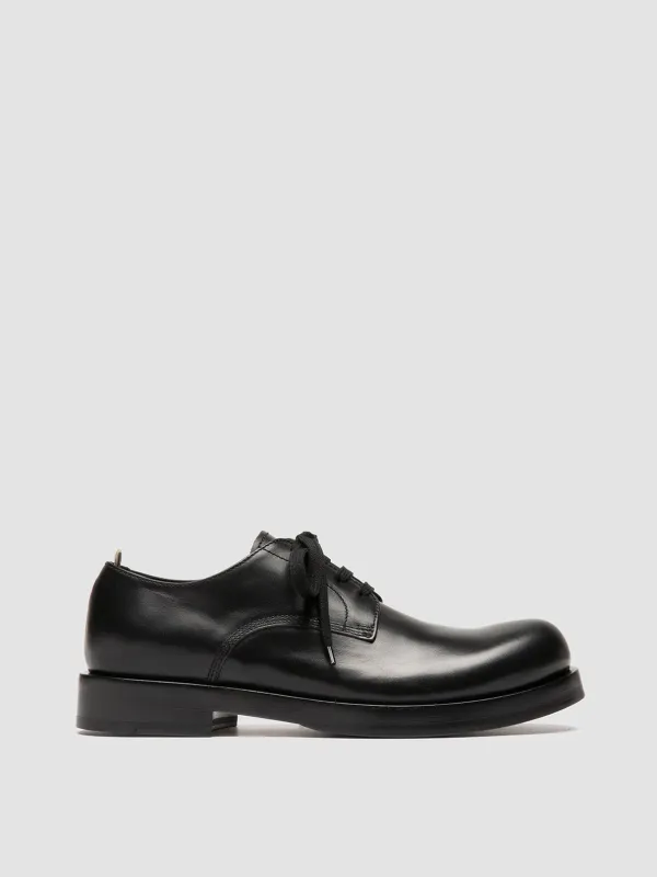 BULLA 001 - Black Leather Derby Shoes sold by Officine Creative