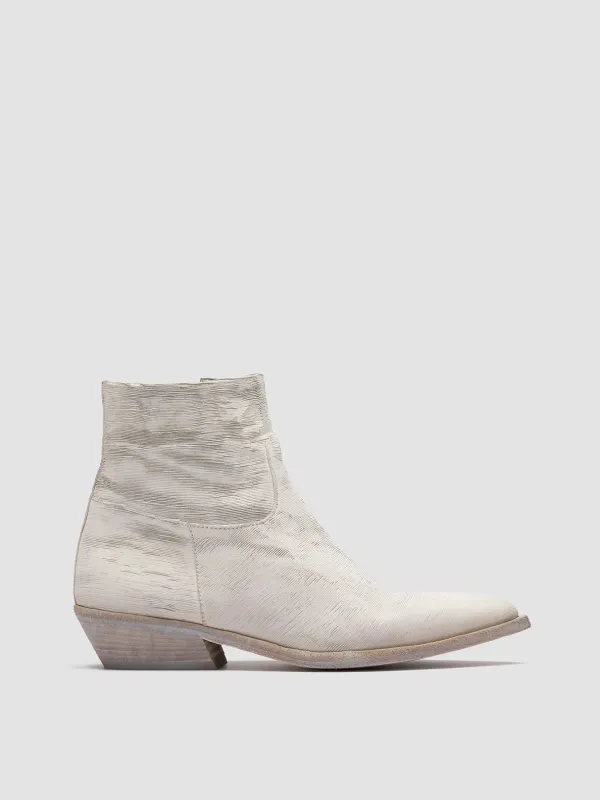 NOELIE DD 102 - White Leather Zipped Boots sold by Officine Creative