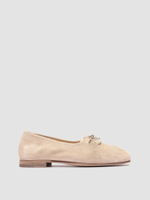 OLIVER 102 - Beige Suede Ballerina Shoes sold by Officine Creative