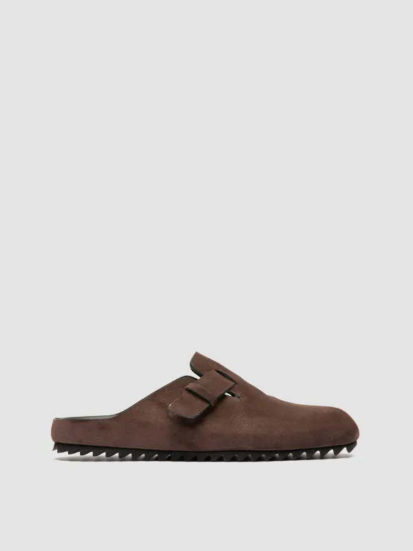 AGORÀ 012 - Dark Brown Suede Mule Sandals sold by Officine Creative