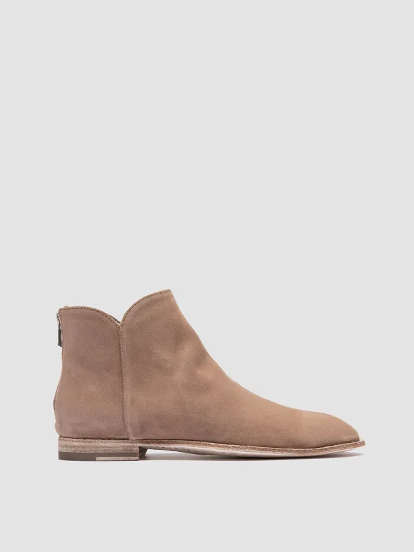 SOLITUDE 106 - Taupe Suede Zipped Boots sold by Officine Creative
