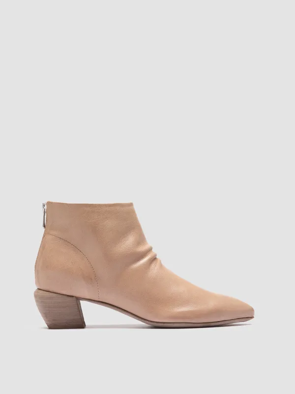 SALLY 001 - Beige Leather Booties sold by Officine Creative