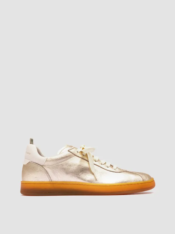 DESTINY 101 - Gold Leather Low Top Sneakers sold by Officine Creative