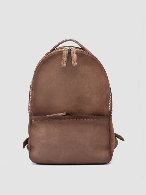 QUENTIN 020 - Brown Leather Backpack made by Officine Creative