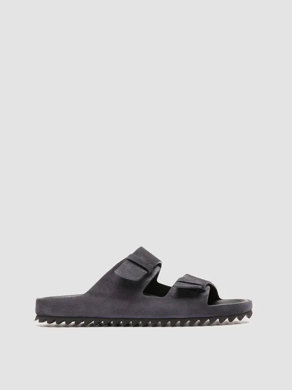 AGORÀ 010 - Navy Suede Slide Sandals sold by Officine Creative