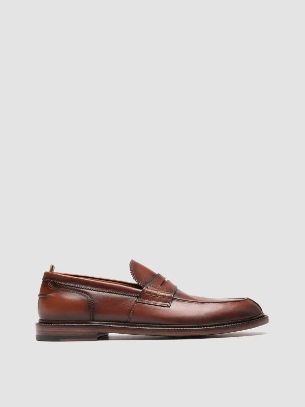 SAX 001 - Brown Leather Penny Loafers sold by Officine Creative