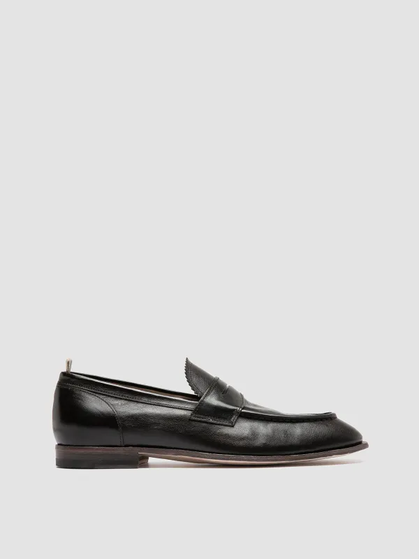 SOLITUDE 001 - Dark Brown Leather Penny Loafers sold by Officine Creative