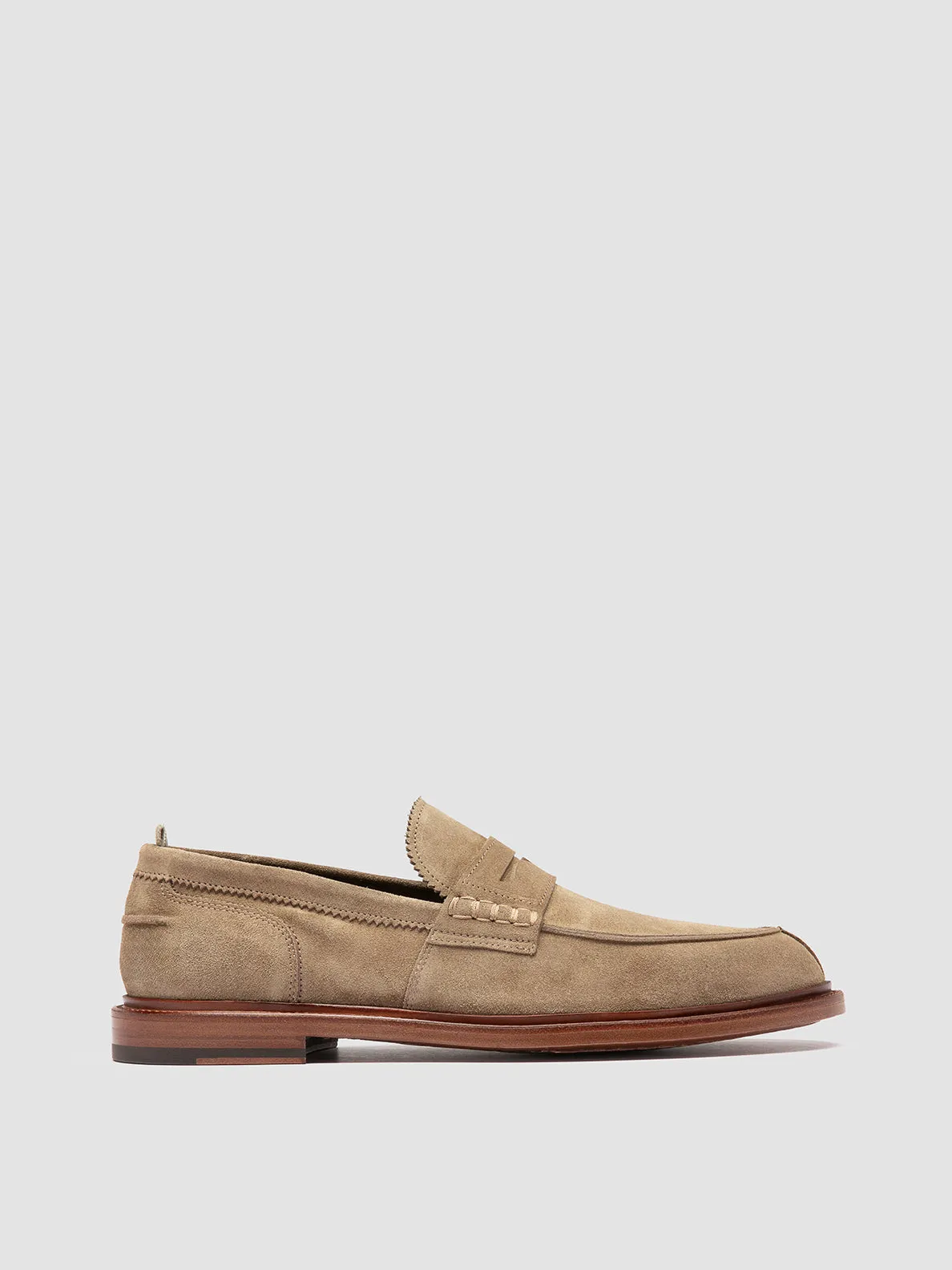 SAX 001 - Taupe Suede Penny Loafers sold by Officine Creative